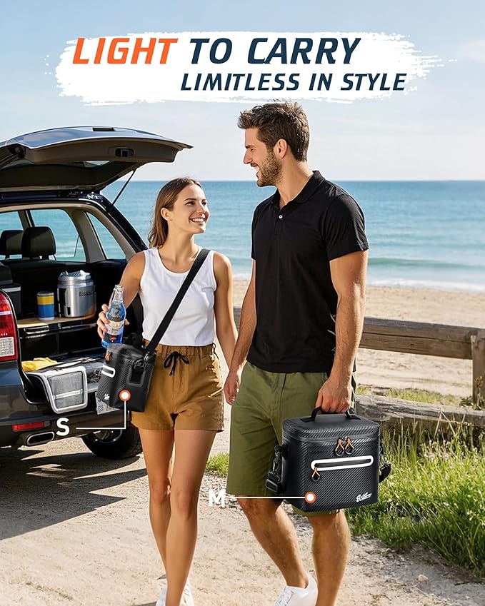 Soft-Sided Cooler Bag, 7/16/30 Can Insulated Lunch Box, Waterproof, Leak-Proof, Portable Lunch Bag for Work, Beach, Drink, Travel, Camping, Picnic