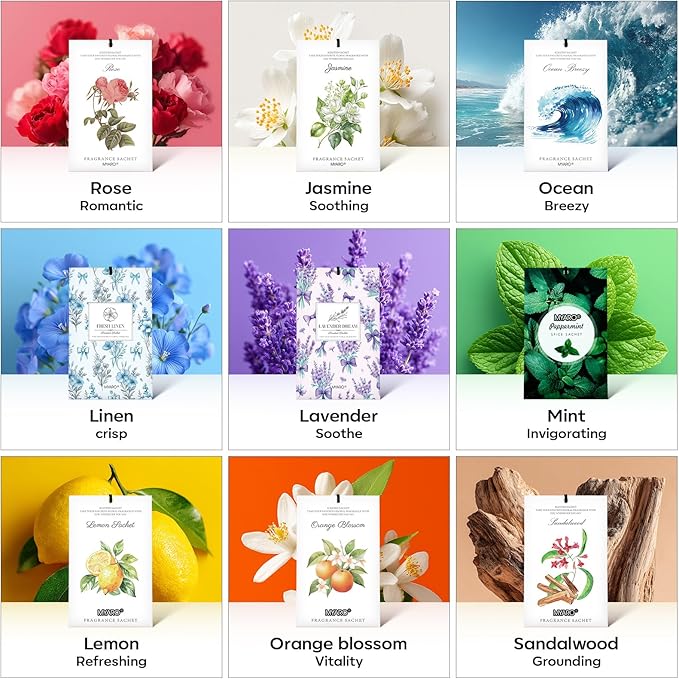 MYARO 20 Pack Lavender Scented Sachets - Drawer & Closet Air Freshener Bags, Natural Odor Eliminator for Car, Home, Bedroom, Office & Travel