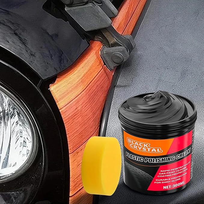 Car Plasti-c Restorer Black | Back to Black Bumpers Restorer | Car Trim Restorers with Sponge | Auto Revitalizing Coating Agent for Autos Seats, Upholstery, Bumpers & Sofas