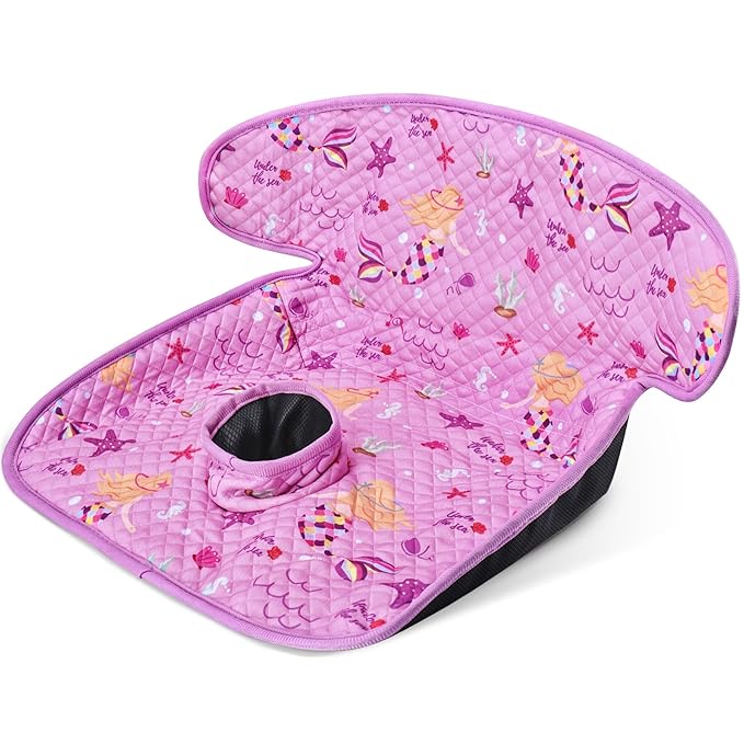 Piddle Pad Car Seat Liner- Waterproof Soft Car Seat Potty Training Protector, Travel-Friendly Baby Toddler Carseat Cover for Spills, Nappy Leaks, Accidents (Purple Mermaid)