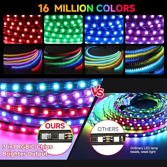 6pcs Golf Cart Underglow LED Strip Lights,Dream Color Golf Cart Lights W/Remote&APP Control Sound Active Music Sync 12V - 80V Input Neon Accent Light Kit Compatible with EZGO Yamaha Club Car