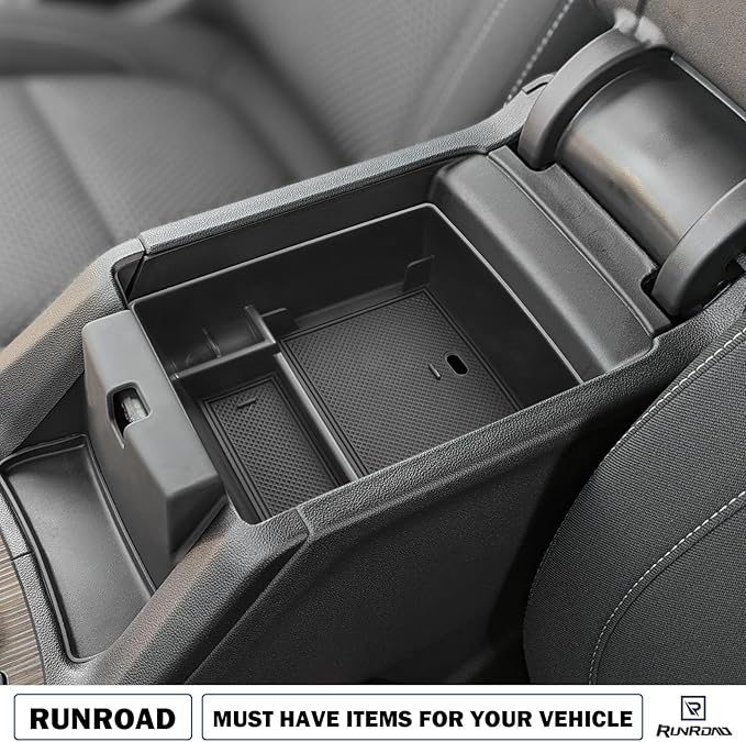 RUNROAD Center Console Organizer Compatible with GMC Acadia 2017-2023 Accessories, Insert Armrest Storage Tray Console Organizer Secondary Storage Box, Black