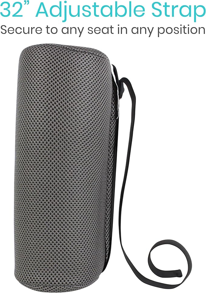 Vive Lumbar Roll Pillow for Lower Back Pain - Low Back Support Cushion for Office Chair, Car, Driving, Desk Computer - Ergonomic Portable Cervical Bolster for Thoracic Low Rest Posture Corrector(Firm)