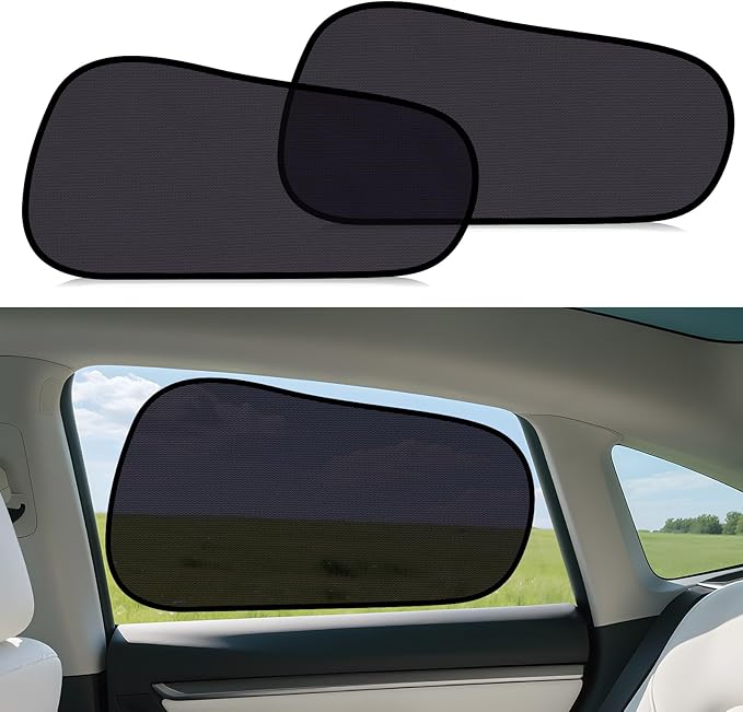 ZATOOTO Tesla Model Y Window Shades for Rear Window Sun Shade Semi Transparent Static Cling | Custom Fit 2020-2024 | 95% UV & Heat Block | Privacy Protection | No Adhesive, Tool-Free Install