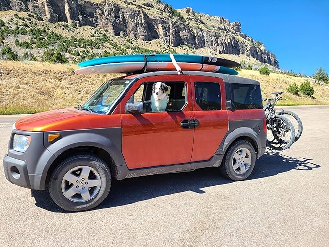 Soft Roof Rack Pads with Single Wrap-Rax Straps and Storage Bag, Universal Car Roof Rack for Surfboard, Kayak, SUP Paddleboard, Canoe, 28" (Pair)