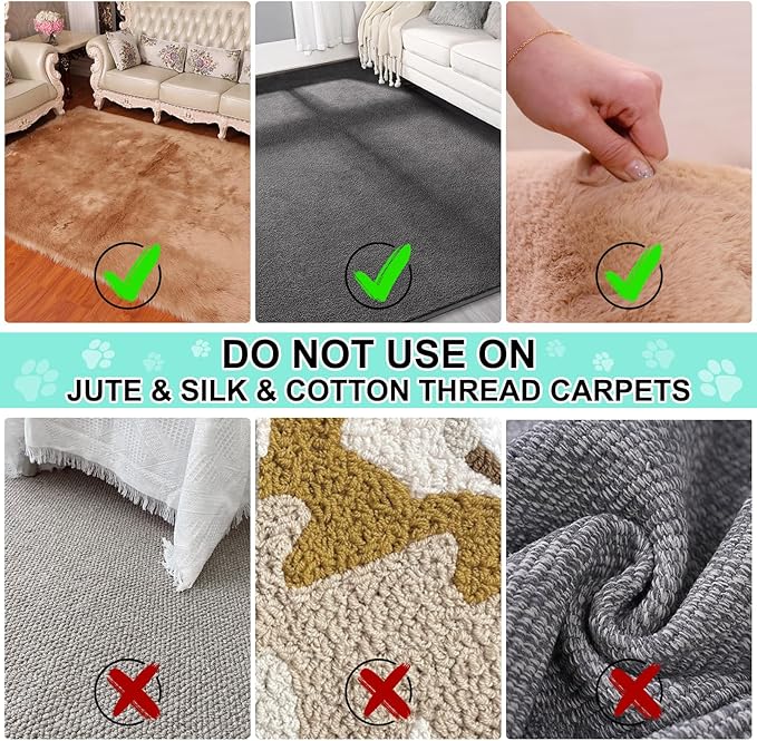 58" Adjustable Long Handle Carpet Rake - Carpet Rake for Pet Hair Removal,Reusable Pet Hair Removal Tool Kit, Cat Dog Fur Rakes Scraper Carpet Broom
