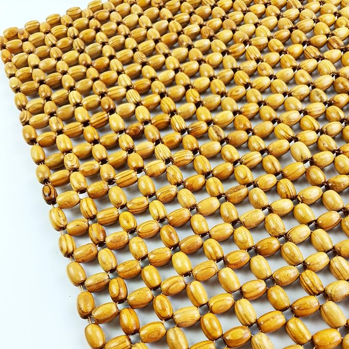 HJJKKH Natural Wood Beaded Seat Mat, Summer Office Chair Seat Cushion, Cooling Breathable Car Seat Cover Cushion for Vehicle Supplies Home Sofa Pads