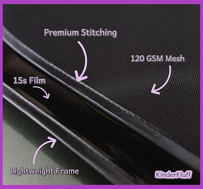 Car Window Shades - Certified 99.79% UVA & 99.95% UVB Sun Protection. Award Winning car Sun Shade for Side Windows. 4 Pack Semi Transparent 22" x 14" - Car Accessories Interior by Kinder Fluff