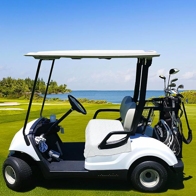 YOKYHOM Golf Cart Seat Covers for 2/4-Seater, Microfiber Seat Towel Blanket, Keeps Seats Cool, Clean & Comfortable, Fits EZGO, Club Car, Yamaha, 51"x31"