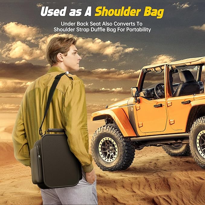 MIKKUPPA Under Seat Storage - Compatible with 2007-2024 Jeep Wrangler JK JL JLU Sports Rubicon Gladiator JT - Portable Rear Under Seat Storage Organizer Tool Kit