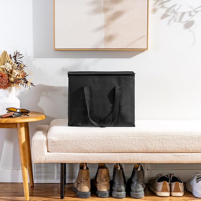 Carrywell (Not Made In China) Insulated Reusable Grocery Bags, Catering and Delivery Bag For Hot and Cold Food, Collapsible Thermal Tote For Doordash