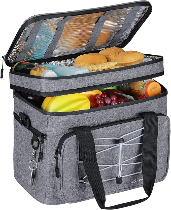 Maelstrom Portable Collapsible Soft Cooler Bag – 24/30/60 Cans Double-Deck Leakproof Ice Chest for Beach, Camping & Grocery