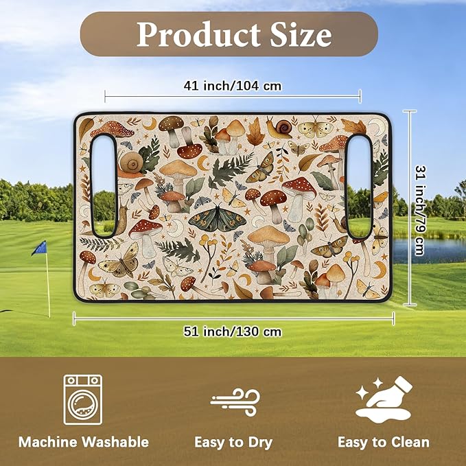 Golf Cart Seat Covers, Butterfly Golf Cart Seat Towel Blanket Club Car for Golf Lover, Golf Cart Accessories, Keep Seat Comfortable and Cool for 2-Seat Golfs Carts, Gifts for Christmas Thanksgiving