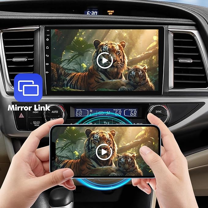 10.1 Inch IPS Touchscreen Android 13 Car Stereo for Toyota Highlander 2014-2019 with Wireless CarPlay & Android Auto 4+64GB Car Radio, Support GPS, WiFi 6, Bluetooth,5.4, FM, Backup Camera, SWC, USB