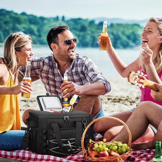 Maelstrom Soft Sided Cooler Bag, 30/40 Can Collapsible Insulated Ice Chest, Large Leakproof Portable Storage for Camping, Travel, Kayaking & Beach
