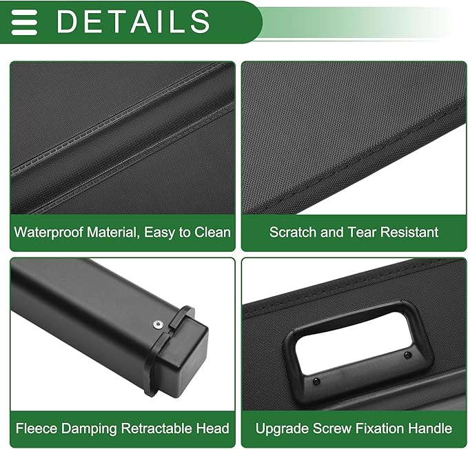 Motoforti Car Trunk Retractable Cargo Cover for Jeep Compass 2017-2024 Aluminum Alloy Canvas Gloss Black