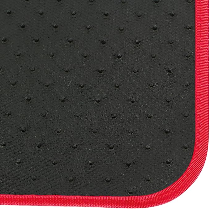 Universal Carpet Mats for Cars Carpet with Rubber Edge Red Non-Slip and Washable Front Mats 45 x 65 cm Rear 44 x 33 cm