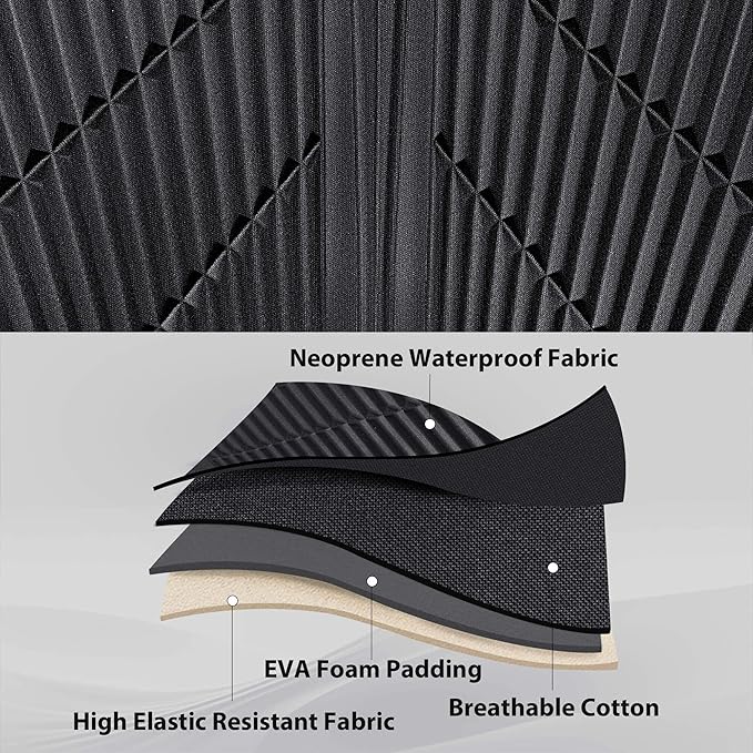 CAR PASS Waterproof Black Brown Car Seat Covers Front Seat Covers Neoprene Wetsuit,All-Weather Non-Slip Durable,Universal Fit for SUV Sedans Trucks Automotive,Airbag Compatible,3D Emboss Black Brown