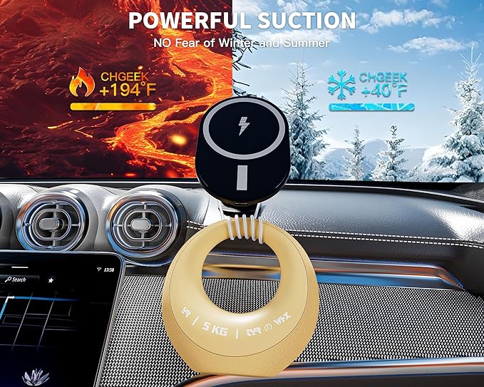 Car Phone Holder,2 Pack Magnetic Car Mount 15W-Qi Fast Wireless Car Charger Dashboard Windshield Vent Cell Phone Holder for Your Car Compatible with iPhone 17 Pro Max/17 Air/16 Pro/15 Plus/14/13/12/11