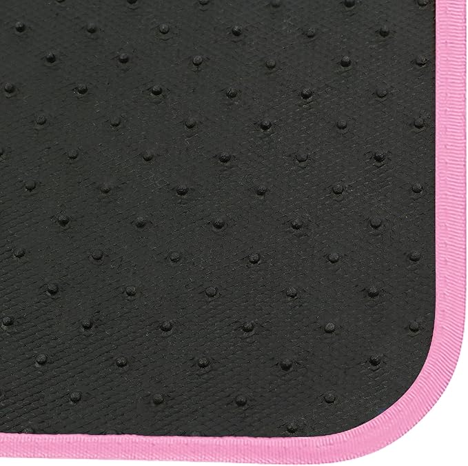 Universal Car Floor Mats Rubber Edge Carpet Pink Non-Slip Washable Mats Front 45 x 65 cm Rear 44 x 33 cm