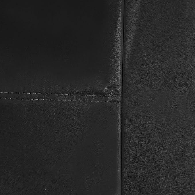 FH-PU002-1010 Classic Exquisite Leather Bench Seat Covers, Split Bench, Solid Black color