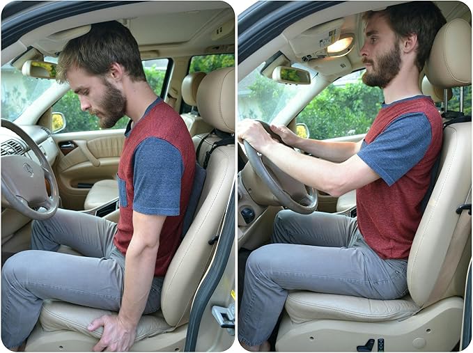 Stretchsit Cushion Lumbar Support/backrest for Chairs/car Seats - Spinal Traction/Decompression for Relief from Lower Back Pain, Neck Pain, Shoulder Pain, Fibromyalgia