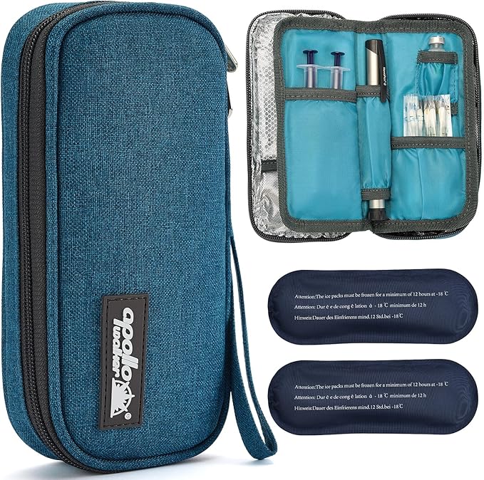 apollo walker Insulin Cooler Travel Case Diabetic Medication Cooler with Ice Packs and Insulation Liner insulin cooler travel case tsa approved