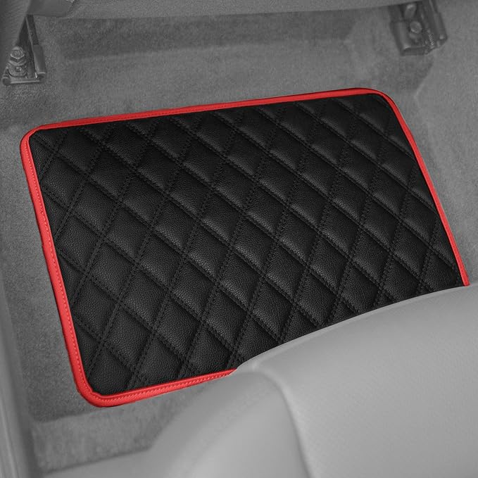 FH Group Floor Mats - Faux Leather Floor Mats for Cars, Universal Fit Automotive Floor Mats, All Purpose Car Floor Mats, PU Leather Protector Mat for Most Sedan, SUV, Truck Floor Mats Red