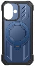 FNTCASE for iPhone 17 Phone Case: [360 Spin Magnetic Ring Kickstand] [Compatible for MagSafe] [Screen Protector] Heavy Duty Military Grade Protection Protective Phone Case with Stand Blue