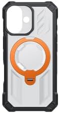 FNTCASE for iPhone 17 Phone Case: [360 Spin Magnetic Ring Kickstand] [Compatible for MagSafe] [Screen Protector] Heavy Duty Military Grade Protection Protective Phone Case with Stand Orange