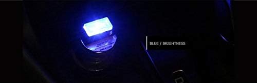 2 Piece Color Ultra USB Plug In Mini LED Car Interior Ambient Lighting Lamp Kit (BLUE)
