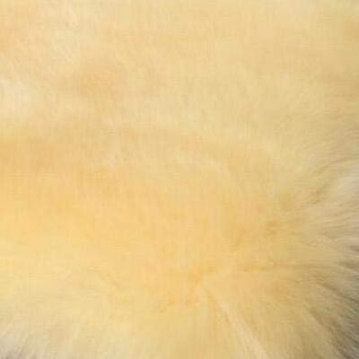 Winter Warmth: Universal Sheepskin Seat Cushion Cover - Natural Wool, for Cars, Trucks, SUVs & Vans - Cozy & Stylish Driving Companion Front Beige Yellow