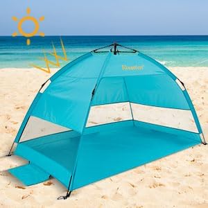 Alvantor® Beach Tent Beach Umbrella Outdoor Sun Shelter Cabana Automatic Instant Pop-Up UPF 50+ Portable Beach Shade Camping Fishing Hiking Canopy Easy Set Up Light Weight Windproof for 2-3 Person