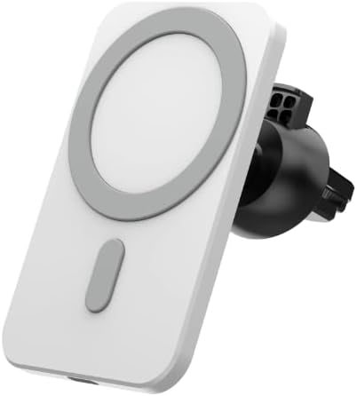 M&S Home 15w Wireless Fast Car Charger Compatible with MagSafe Devices for iPhone 12/13/14/15/SE/XS/XR/X/8/Plus, Car Phone Holder, Qi-Compatible, Air Vent Mount, 360°Rotation, USB C Cable Included