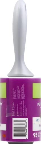 Scotch-Brite Pet Hair Pickup Extra Sticky Lint Roller,Designed for Removing Fur + Fluff on Couches,Clothes,Dog and Cat Beds,& More,95 Easy-Tear Adhesive Sheets Total (Pack of 4)