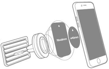 DCU TECNOLOGIC | Magnetic Phone Holder | Magnetic Car Mount | Black