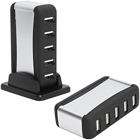 USB 7‑Port Hub Multi USB Port Expander Fast Data Transfer USB Splitter HighSpeed Extender with Power Supply 100‑240V for Laptop Desktop Computers Notebooks (US Plug)