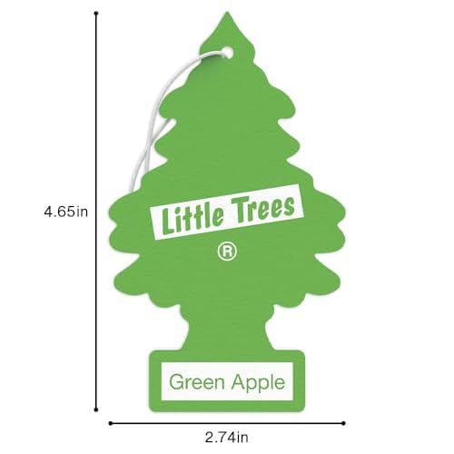 LITTLE TREES Car Air Freshener | Hanging Tree Provides Long Lasting Scent for Auto and Home | Green Apple, 24 Air Fresheners