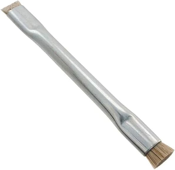 MG Chemicals 856 Double Ended Technical Cleaning Brush with 4-1/2" cad Plated Steel Handle, Horse Hair Bristles, 1/4" Length x 5/16" Width