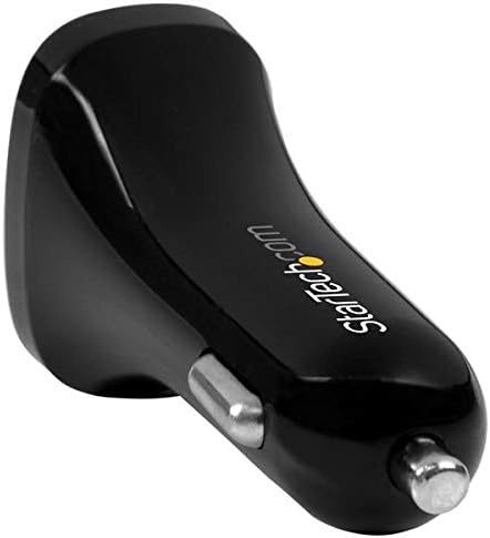 StarTech.com Dual Port USB Car Charger - High Power 24W/4.8A - Black - 2-Port USB Car Charger - Charge Two Tablets at Once (USB2PCARBKS)
