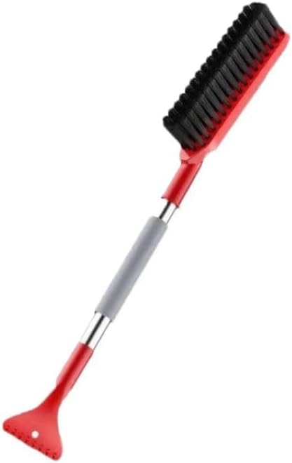 24” Car Snow Brush with Ice Scraper 2 in 1 Detachable Snow Clearing Tool with Storage bag 7.8" Bristle Head Scratch Free, SUV Truck RV Window Roof Exterior (Red)