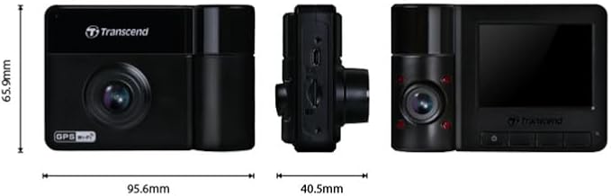Transcend 64GB, Dual 2K+1080P Dash Cam Front and Rear Inside, 140 Wide-Angle, 2.4 Display, Built-in WiFi GPS,G-Sensor, Night Vision, Loop Recording, Parking Mode, ADAS, for Cars Taxi - TS-DP550B-64G