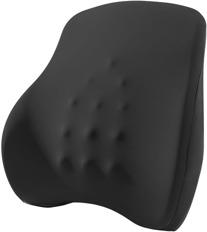 lumbar support pillow for office chair lumbar support pillow for car Heated vibrating pillow back support for office chair for recliner 3 Heating Levels & 4 Motors & 3 Intensities, Gifts,Black