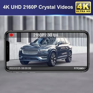 Fitcamx Front 4K+Rear 1080P Dash Cam Adapts for for Volvo XC90 2023-2026 Plug-in Hybrid B5 B6 T8 (Model B), OEM Look, 2 Way HD Video, WiFi & APP, Loop Recording, G-Sensor, Easy to Set, 128GB Card