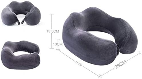 Travel Neck Pillow Sleep Kit - 100% Memory Foam Travel Pillow, Car Airplane Travel Pillow Neck Pillow Nap Lunch Break Student Memory Foam U-Shaped Pillow (Color : Gray)