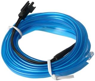 EL Wire LED Strip Lights, USB Auto Neon Light Strip with Sewing Edge, 16FT Electroluminescent Ambient Lighting Kit with Fuse Protection, Car Decoration Accessory (Blue/16FT)