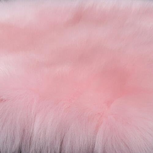 Winter Warmth: Universal Sheepskin Seat Cushion Cover - Natural Wool, for Cars, Trucks, SUVs & Vans - Cozy & Stylish Driving Companion Rear Pink