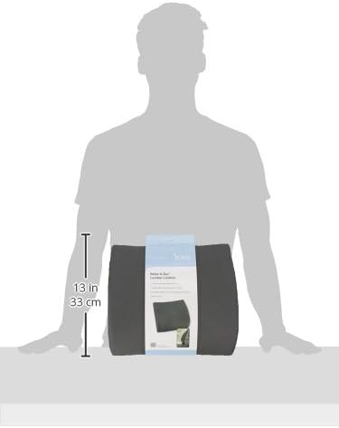 DMI Lumbar Support Pillow for Chair to Assist with Back Support with Removable Washable Cover and Firm Insert to Ease Lower Back Pain While Improving Posture, 14 x 13 x 5, Contoured Foam, Elite, Gray