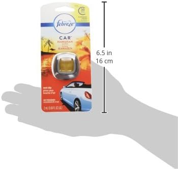Febreze Car Air Fresheners, Hawaiian Aloha, Odor Eliminator for Strong Odors Car Vent Clips, 0.06 Fl. Oz.