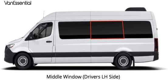 VanEssential Insulated Magnetic Blackout Window Cover Designed for Mercedes-Benz NCV3 & VS30 Middle Window 170 Length Van (Left Hand Side for Van Years 2007 to Current Model) - Charcoal Gray